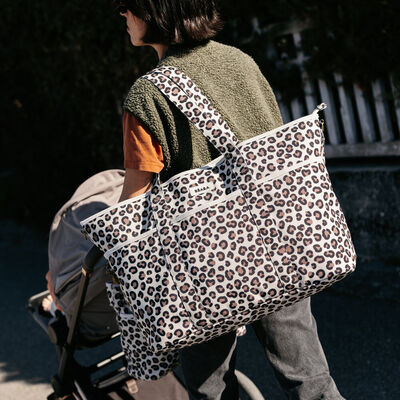 Wickeltasche Madrid XXL - Leopard clay