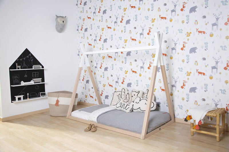 Tipi Bed - 70x140 Cm - Hout - Naturel Wit