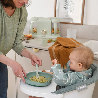Contenitore per il pranzo in silicone da 4 pezzi - Verde Salvia / Verde Nebbioso