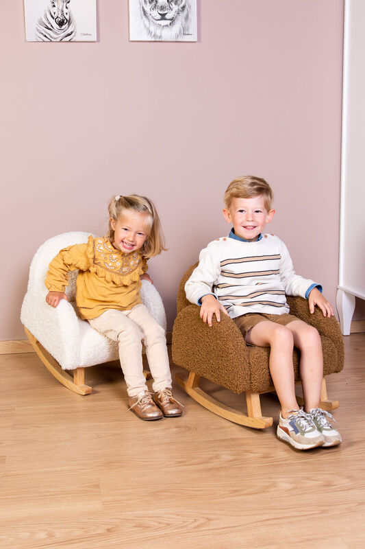 Kids Rocking Chair - Teddy - Brown Natural