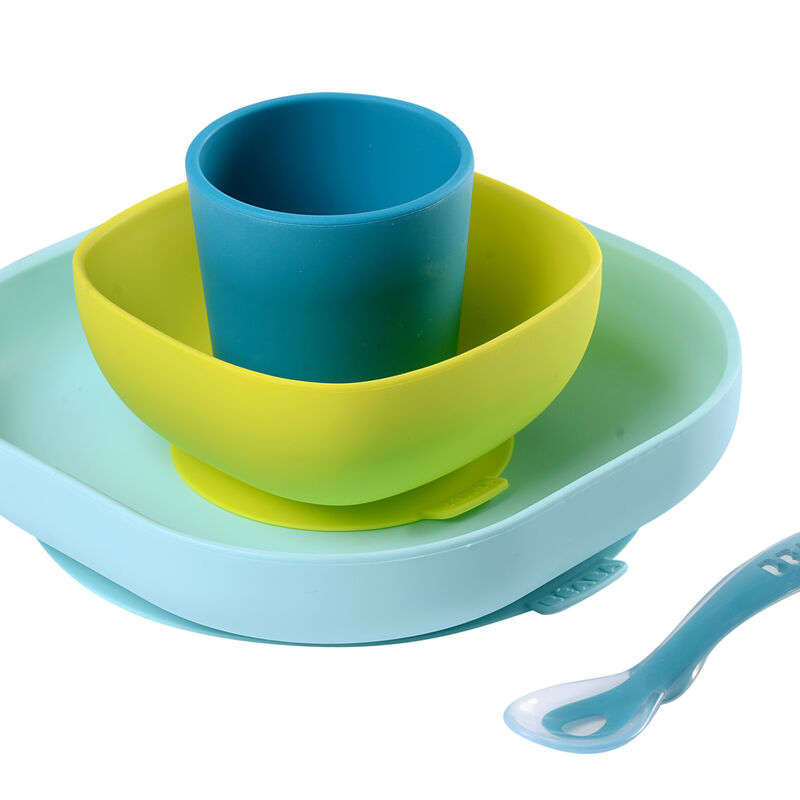 Buy Mopi Babies Bloom Blue Tableware Set of 5 - Baby Feeding Set - Food  Grade Plastic - Plastic(Yellow) Online at desertcartEcuador