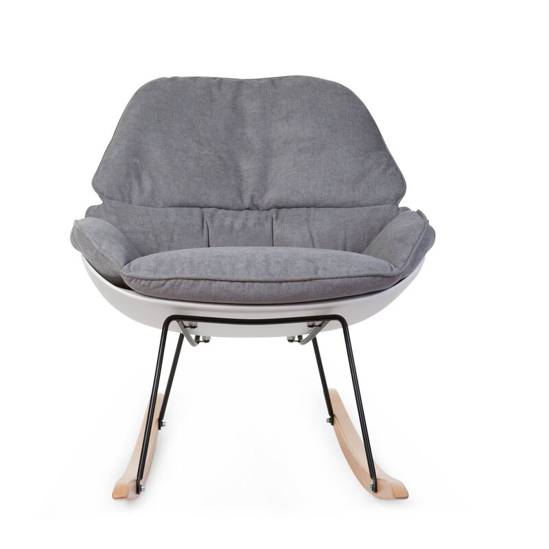 Rocking Chaise A Bascule Lounge - Blanc Gris