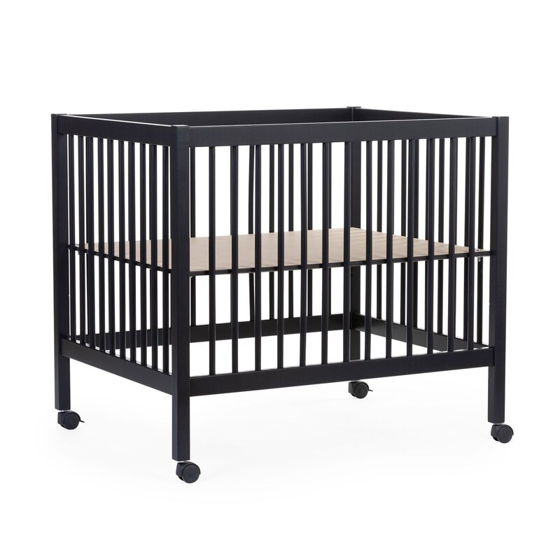 Playpen 97 + Wheels - 95x75 Cm - Wood – Black