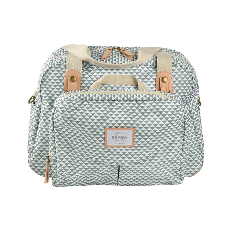 Geneve II Diaper Bag Play Print sage green