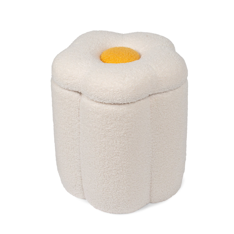 Pouf + Toybox Flower offwhite