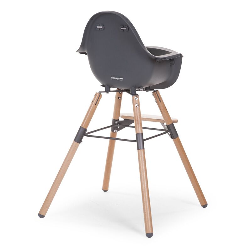 Evolu Chaise Haute - R&eacute;glable En Hauteur (50-75 Cm/*90 Cm) - Naturel Anthracite
