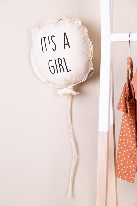 Canvas Ballon - It's A Girl - Muurdecoratie - 35x26x8 Cm