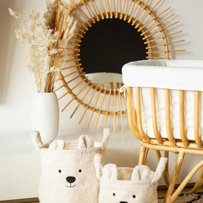 Basket 30x30x30cm Teddy off white