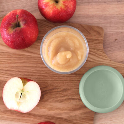 Glass Baby Food Jar 250ML - Sage Green 