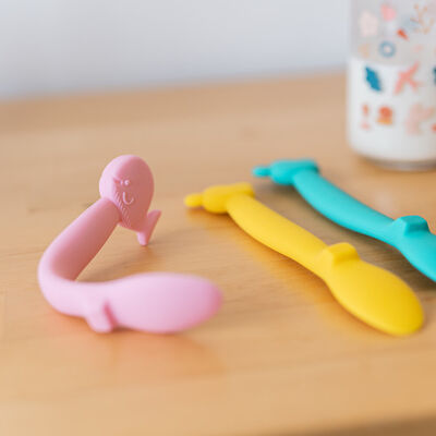 Siliconen dierenlepel +4m Pink