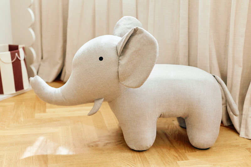 &Eacute;l&eacute;phant debout - Lin - Gris