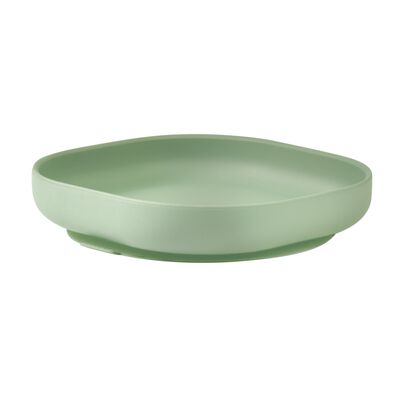 Piatto piano silicone con ventosa verde 