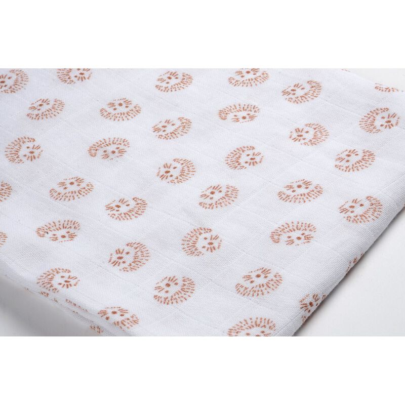 Set of 3 Cotton Muslin Swaddle Blankets hedgehog