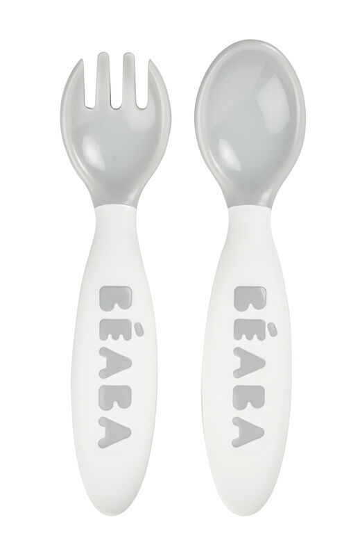 2-Piece 2nd Stage Easy-Grip Cutlery grey 1.0