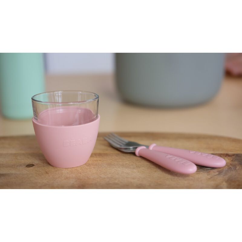 Coffret repas verre Eucalyptus/Rose