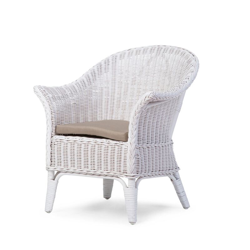 Mimo Kid Wicker Chair + Cushion - White