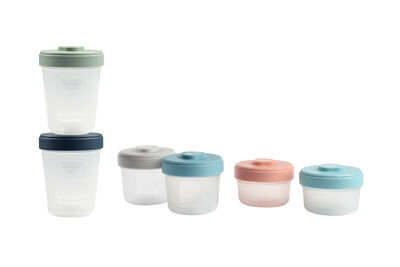 Set of 6 Baby Food Clip Containers - (2 x 3 oz. + 2 x 5 oz. 