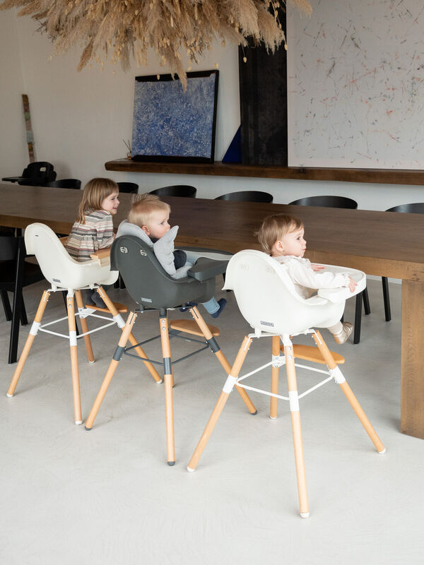 Evolu Hochstuhl - Höhenverstellbar (50-75 Cm/*90 Cm) - Natur Weiss