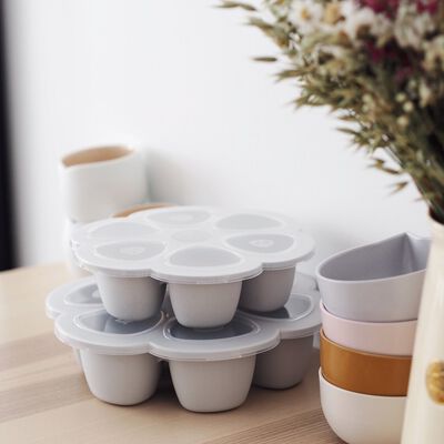 Multiportions Silicone Babyfood Freezer Tray, baby freezer portions 6 X 90ml - Light Mist