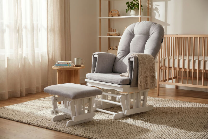 Silla deslizante con reposapi&eacute;s - Canvas gris