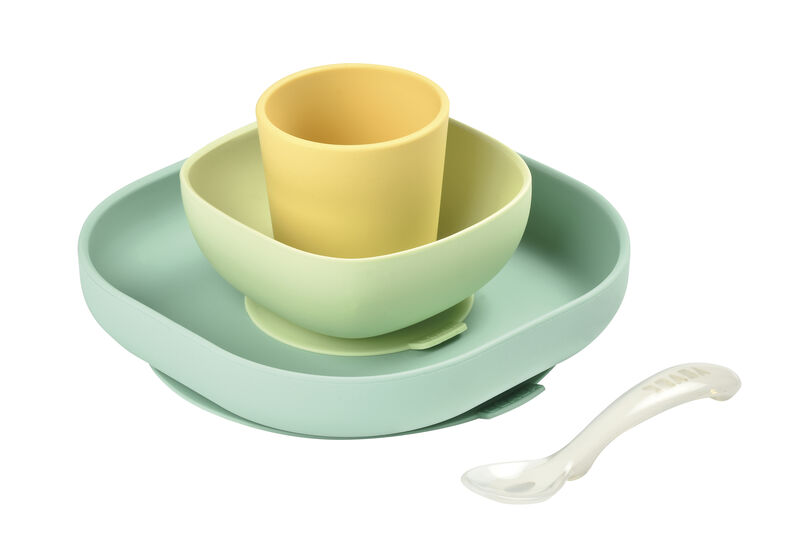 4-Piece Silicone Dinner Set yellow 1