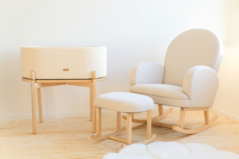 Fauteuil &agrave; bascule - Lin - Beige