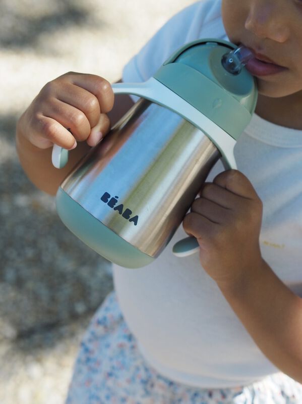 Tasse paille inox 250ml Vert sauge