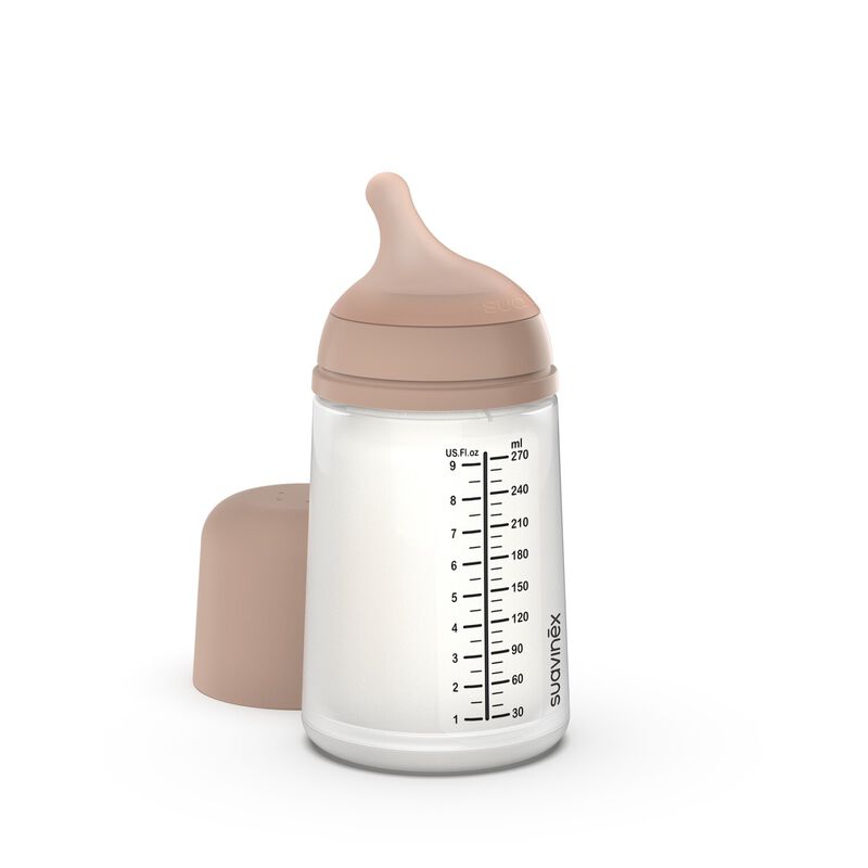 Biberon anti-colique ZERO.ZERO 270 ml - D&eacute;bit Moyen Almond