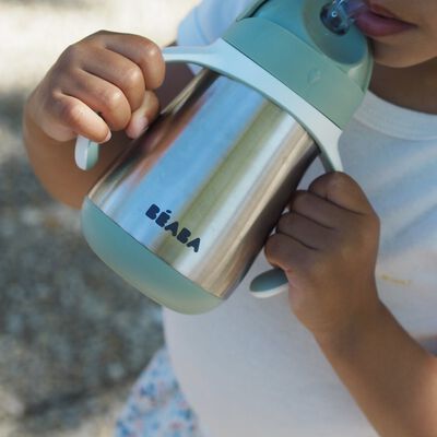 Stainless Steel Straw Cup 250ml - Sage Green