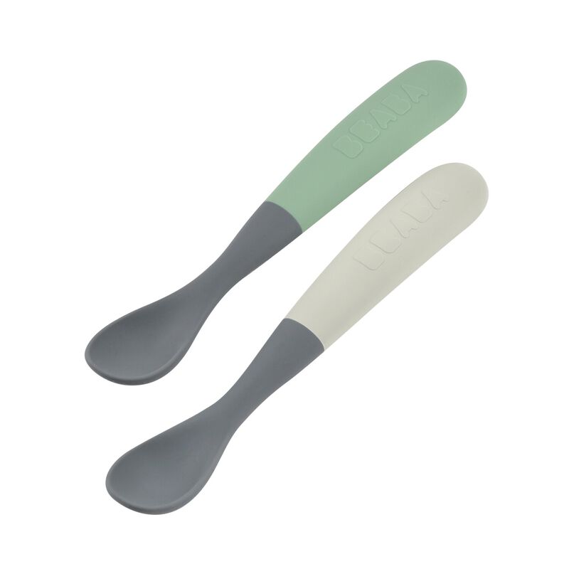 1st Stage Two-Tone Silicone Spoons Set of 2 - Mineral