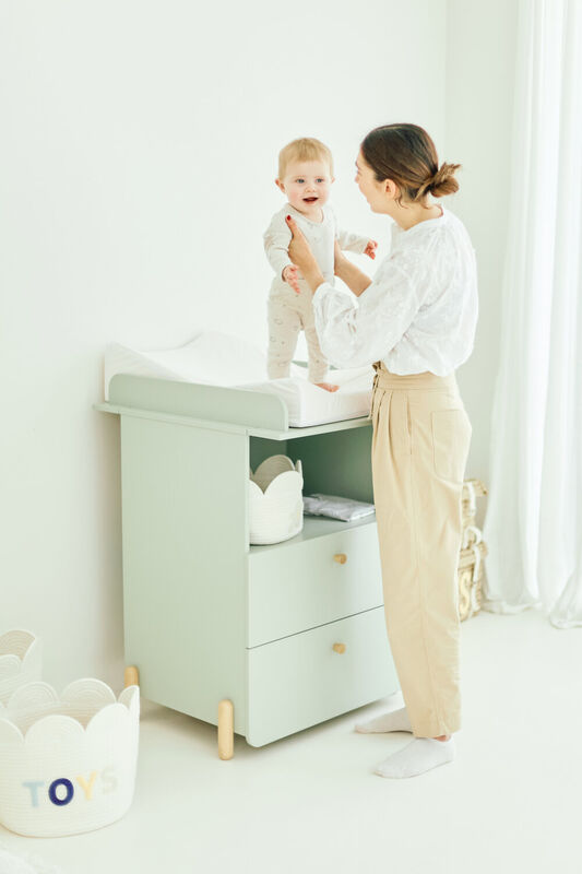 Basket 30x30x15cm Flower off white 