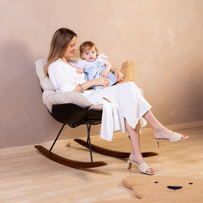 Rocking Chaise A Bascule Lounge - Noir/Ecru