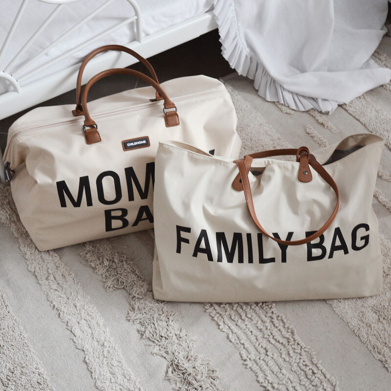 Mommy Bag Diaper bag, Delivery bag, Hospital bag, Travel bag with changing mat - OFF WHITE/BLACK