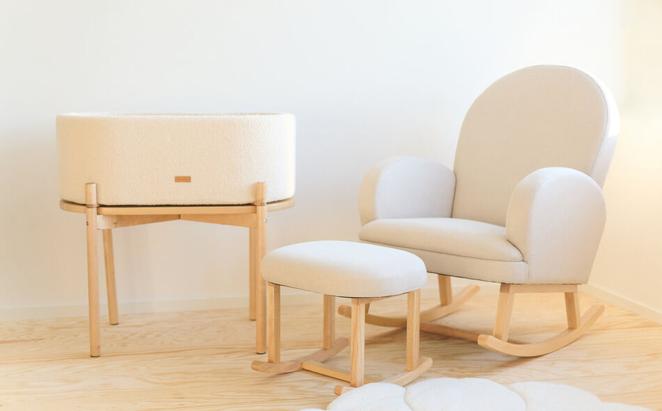 Fauteuil &agrave; bascule - Lin - Beige