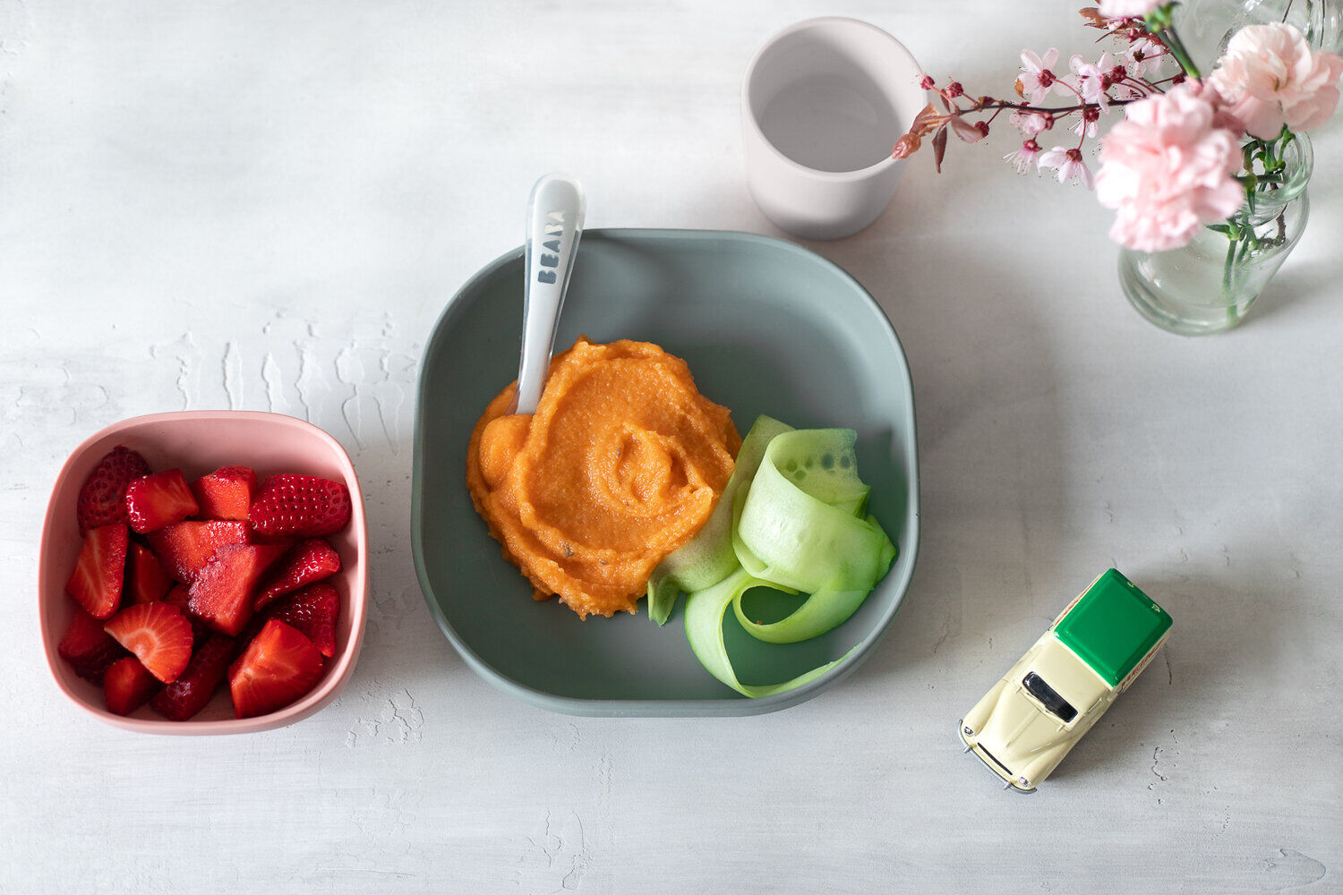 4-Piece Silicone Dinner Set eucalyptus | BEABA | USA