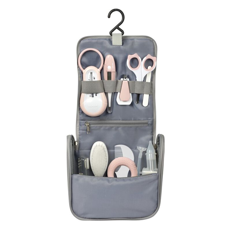 Kulturtasche mit 10 Accessoires - Old Pink
