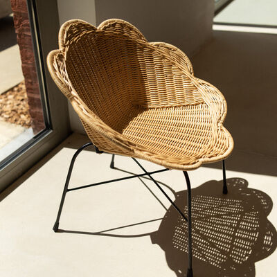 Chaise enfant Fleur en rotin