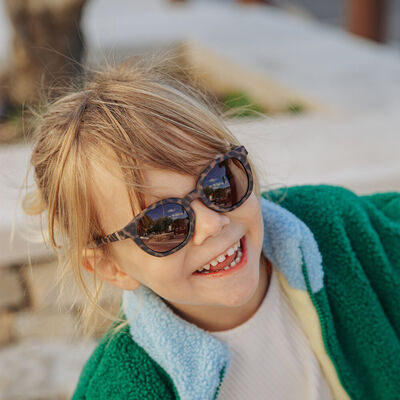 Sonnenbrille 2-4 Jahre SQUARE BRIGHT - Leoparden-Haselnuss