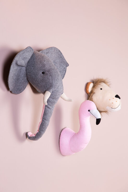 Troph&eacute;e Elephant - Feutre - D&eacute;coration Murale