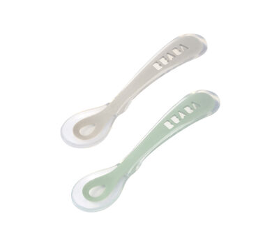 Set of 2 Easy-Grip 2nd Stage Silicone Spoons + Storage Case 