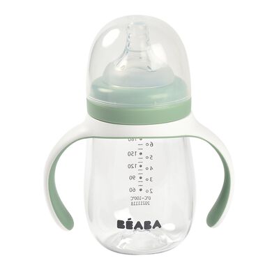 2-In-1 Bottle to Sippy Learning Cup 210ml - Sage Green