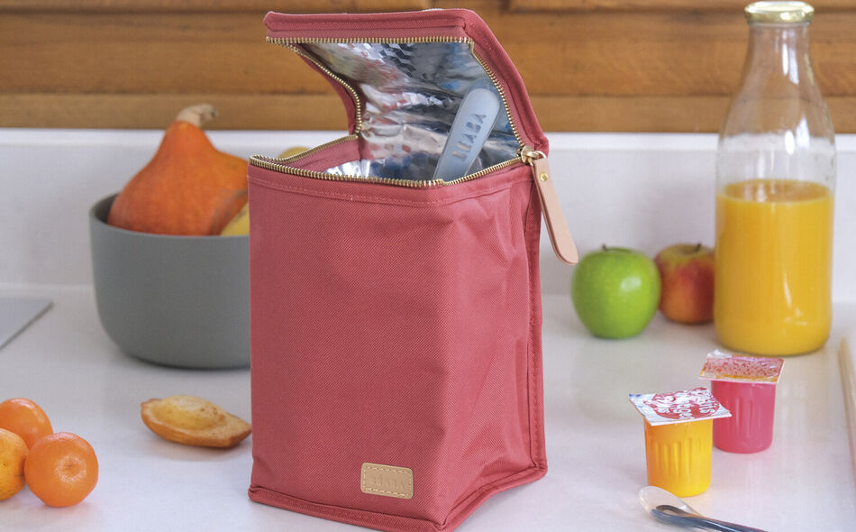 Insulated lunch pouch terracota