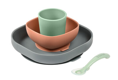 4-piece silicone dinner set mineral 