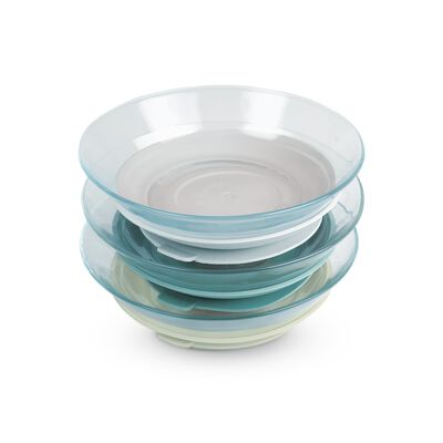 Coffret 3 assiettes en verre BEABA x DURALEX - Vert de gris