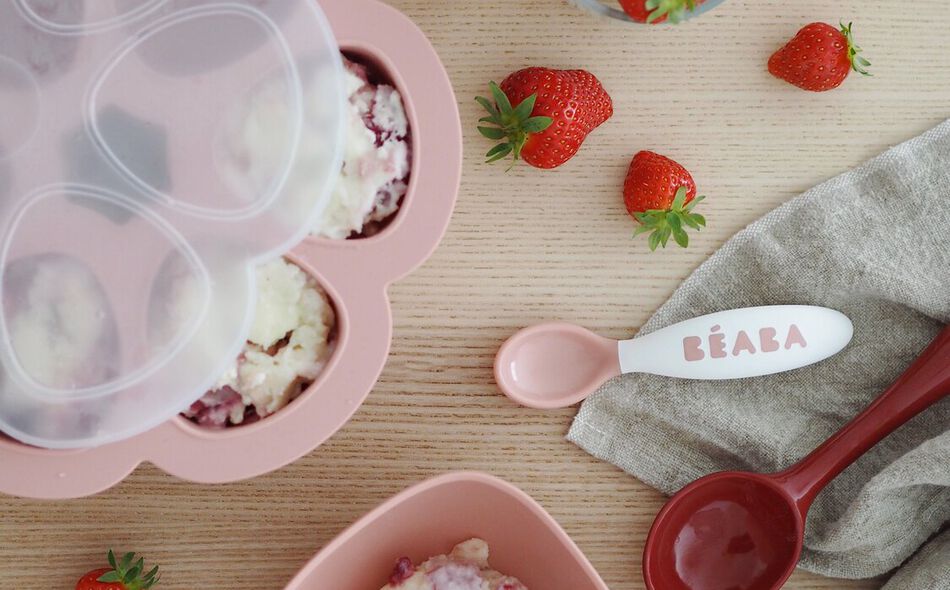 2nd Stage Training Fork And Spoon (Storage Case Included) - Vintage Pink