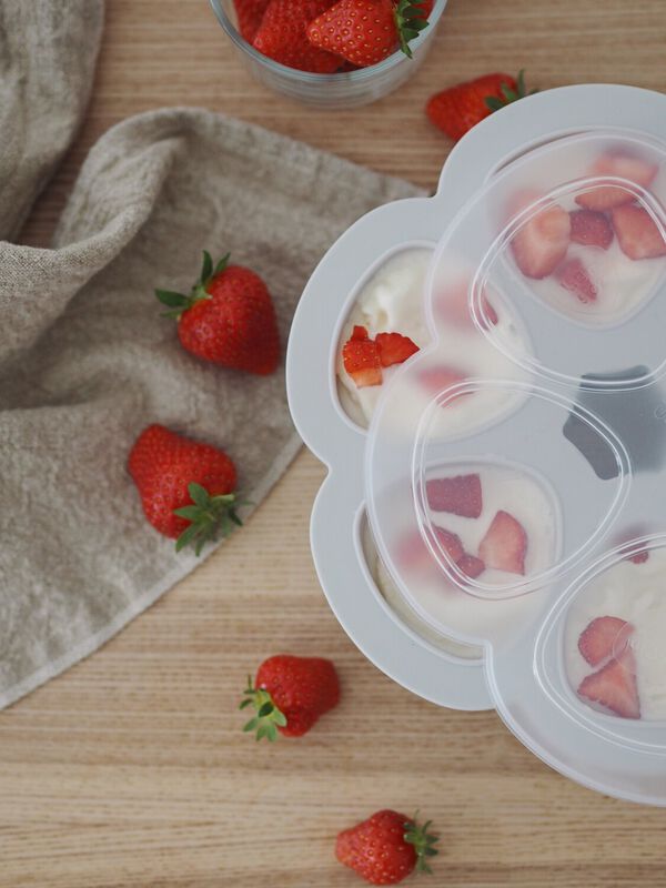 Multiportions Silicone Babyfood Freezer Tray, baby freezer portions 6 X 150ml - Light Mist