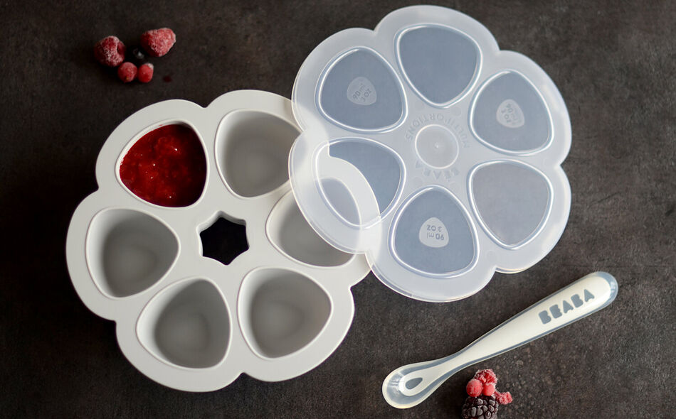 Multiportions Silicone Babyfood Freezer Tray, baby freezer portions 6 X 90ml - Light Mist
