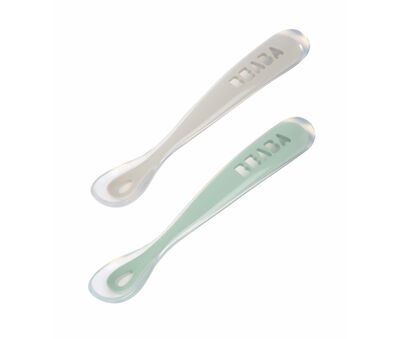 Set of 2 Easy-Grip 1st Stage Silicone Spoons + Storage Case