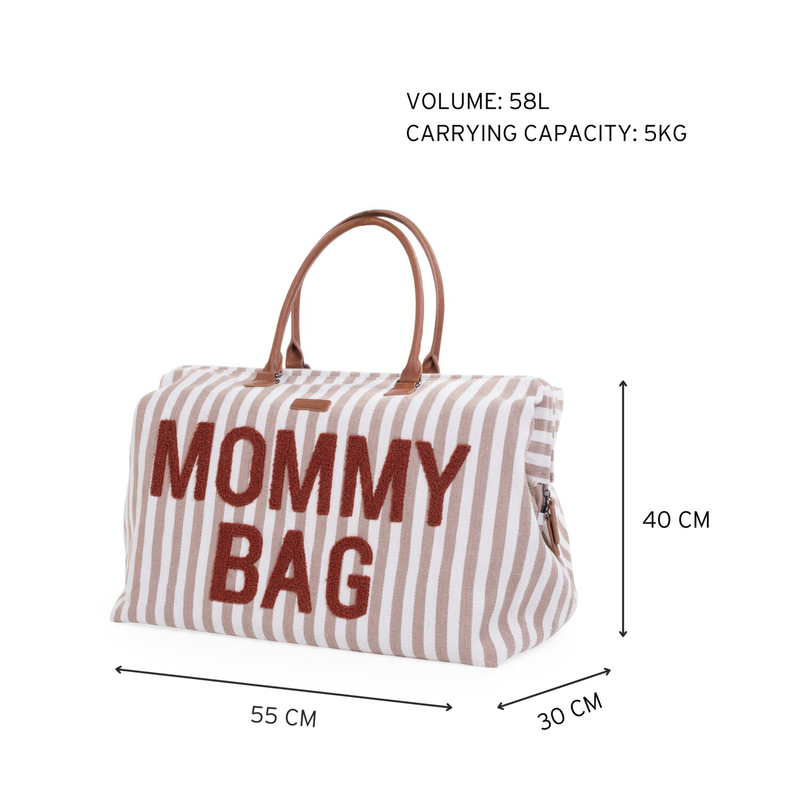 Mommy Bag ® Sac à Langer - Rayures - Nude/Terracotta (Childhome) - Image 10