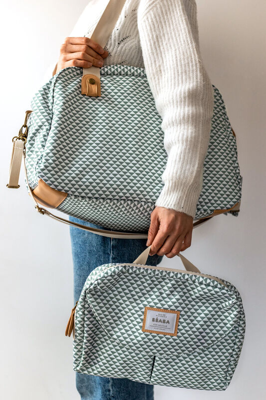 Geneve II Diaper Bag Play Print sage green